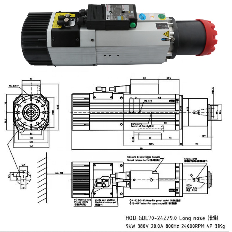 Cnc Spindle Motor - Dostawcy HQD 9kW 220V 380V Silnik