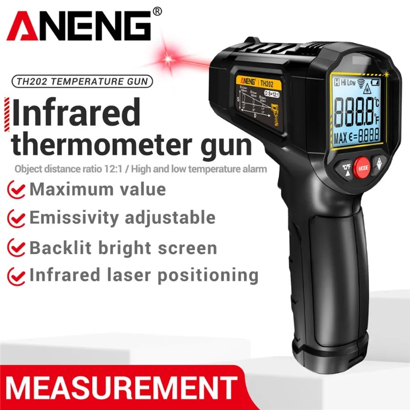 Industrial Laser Thermometer - ANENG TH202 Przemysłowy Termometr Ręczny Samochodowy