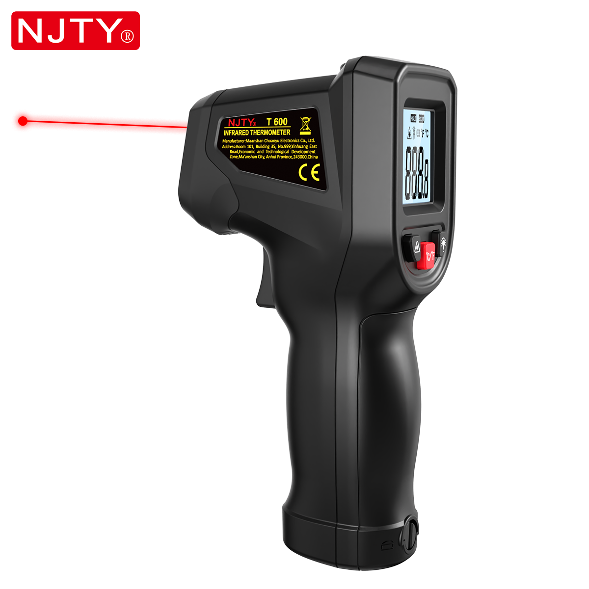 Industrial Laser Thermometer - Termometr na podczerwień NJTY T600, bezdotykowy,