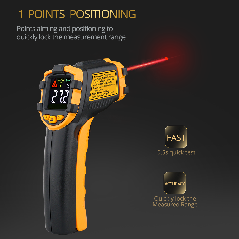 Cyfrowy termometr laserowy LCD – Industrial Laser Temperature Sensor recenzja i cena