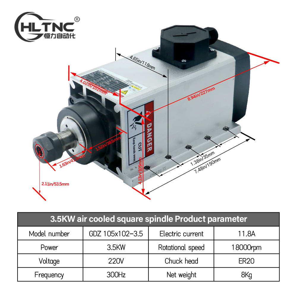 Wrzeciono 3.5KW ER20 220V z kw – Cnc Spindle Motor recenzja i cena