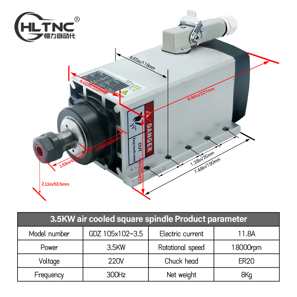 Wrzeciono 3.5KW ER20 220V z kw – Cnc Spindle Motor recenzja i cena
